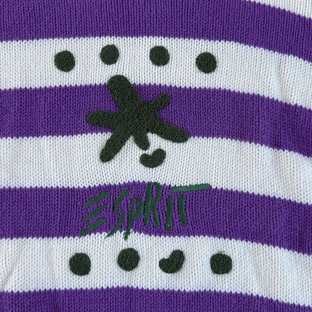 Vintage 90’s Y2K Esprit Chunky Knit Sweater Striped Womens S/M - Picture 2 of 6